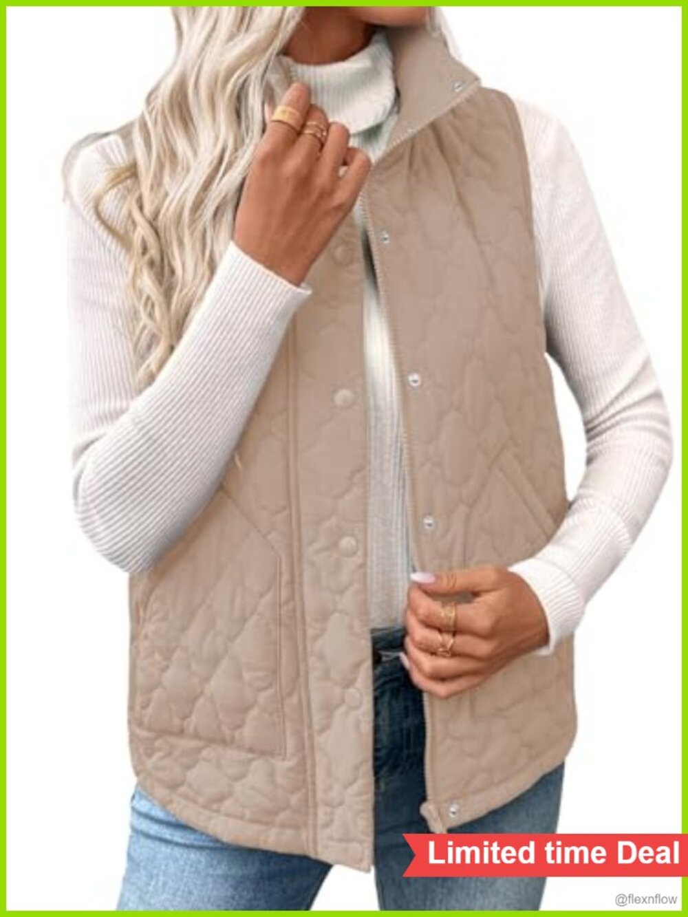 Lightweight Quilted Puffer Vest for Women Sleeveless Zip Up Winter Outerwear